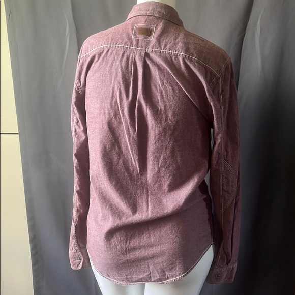 BTL 71 Men's Casual Button-Up Shirt - Maroon - Picture 9 of 12